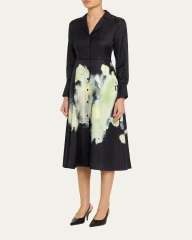 Jason Wu Collection Watercolor Floral Silk Shirtdress | Thumbnail 4 Jason Wu Collection Watercolor Floral Silk Shirtdress | Thumbnail 4