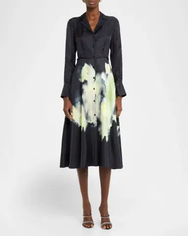 Jason Wu Collection Watercolor Floral Silk Shirtdress | Thumbnail 6 Jason Wu Collection Watercolor Floral Silk Shirtdress | Thumbnail 6