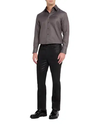 Emporio Armani Men's Micro-Dot Cotton Modern Fit Sport Shirt | Thumbnail 1 Emporio Armani Men's Micro-Dot Cotton Modern Fit Sport Shirt | Thumbnail 1