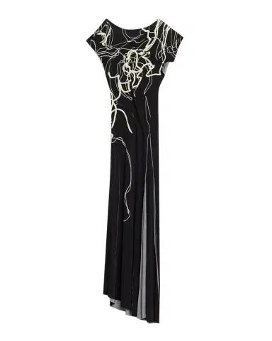 Jason Wu Collection Bicolor Scribble-Print Gown | Thumbnail 1 Jason Wu Collection Bicolor Scribble-Print Gown | Thumbnail 1