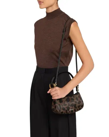 STAUD Ollie Animal-Print Calf Hair Shoulder Bag | Thumbnail 1 STAUD Ollie Animal-Print Calf Hair Shoulder Bag | Thumbnail 1