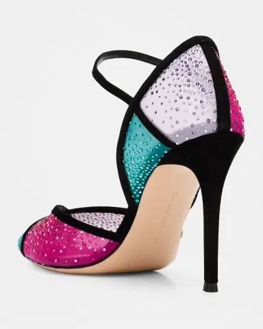 Gianvito Rossi 95mm Suede-Trimmed Crystal-Embellished Mesh Pumps | Thumbnail 13 Gianvito Rossi 95mm Suede-Trimmed Crystal-Embellished Mesh Pumps | Thumbnail 13