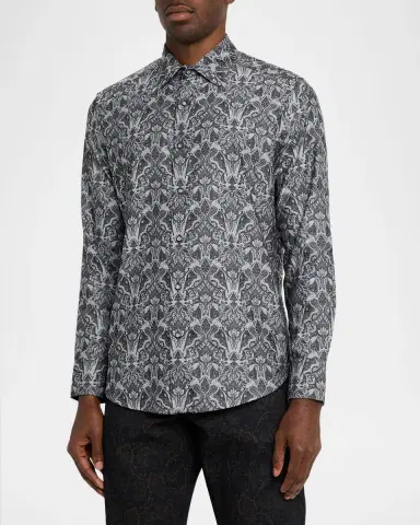 Robert Graham Men's Highland Damask Button-Down Shirt | Thumbnail 3 Robert Graham Men's Highland Damask Button-Down Shirt | Thumbnail 3