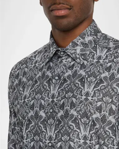 Robert Graham Men's Highland Damask Button-Down Shirt | Thumbnail 4 Robert Graham Men's Highland Damask Button-Down Shirt | Thumbnail 4