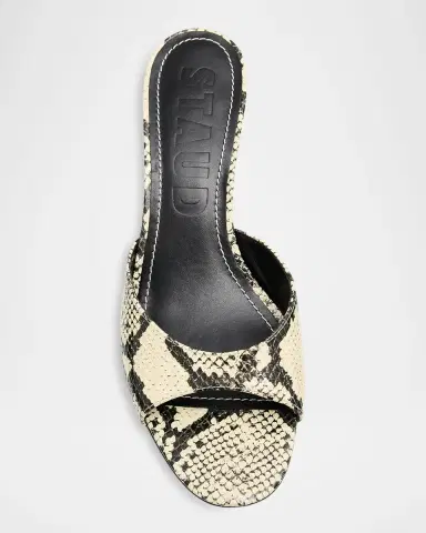 STAUD Brigitte Snake-Embossed Leather Wedge Mules | Thumbnail 5 STAUD Brigitte Snake-Embossed Leather Wedge Mules | Thumbnail 5