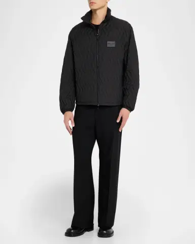 Emporio Armani Men 's Chevron Quilted Padded Down Jacket | Thumbnail 2 Emporio Armani Men 's Chevron Quilted Padded Down Jacket | Thumbnail 2