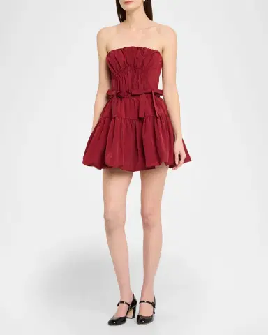 AKNVAS Kamilla Strapless Taffeta Bow Mini Dress | Thumbnail 3 AKNVAS Kamilla Strapless Taffeta Bow Mini Dress | Thumbnail 3