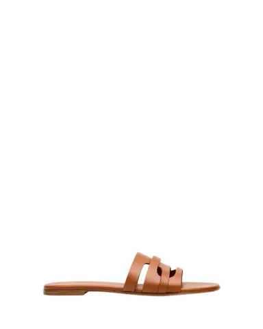 Gianvito Rossi Calfskin Leather Flat Slide Sandals | Thumbnail 1 Gianvito Rossi Calfskin Leather Flat Slide Sandals | Thumbnail 1