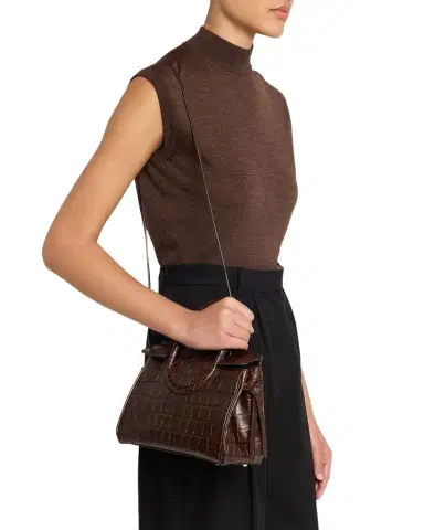 Staud Maude Mini Croc-Embossed Leather Shoulder Bag | Thumbnail 1 Staud Maude Mini Croc-Embossed Leather Shoulder Bag | Thumbnail 1