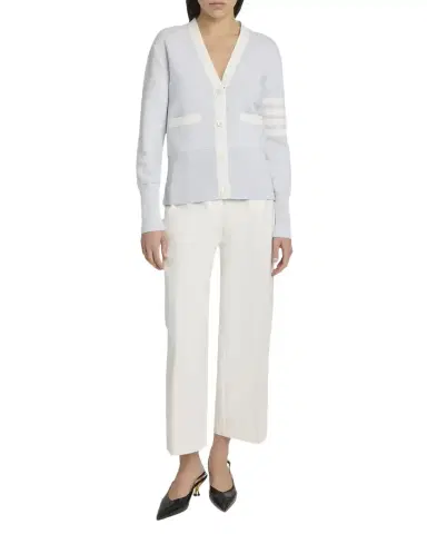 Thom Browne Milano Knit V-Neck Cardigan | Thumbnail 1 Thom Browne Milano Knit V-Neck Cardigan | Thumbnail 1