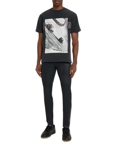 PURPLE Men's Cotton Studded-Logo Graphic T-Shirt | Thumbnail 1 PURPLE Men's Cotton Studded-Logo Graphic T-Shirt | Thumbnail 1