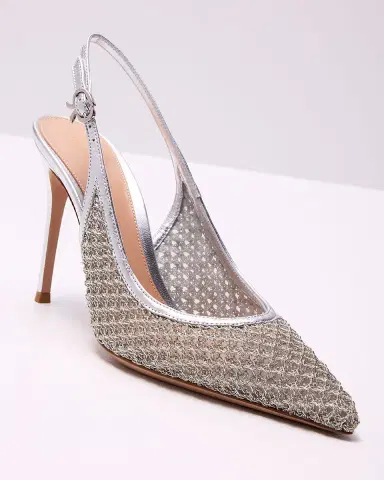 Gianvito Rossi 95mm Itaca Metallic Leather and Mesh Slingback Pumps | Thumbnail 7 Gianvito Rossi 95mm Itaca Metallic Leather and Mesh Slingback Pumps | Thumbnail 7