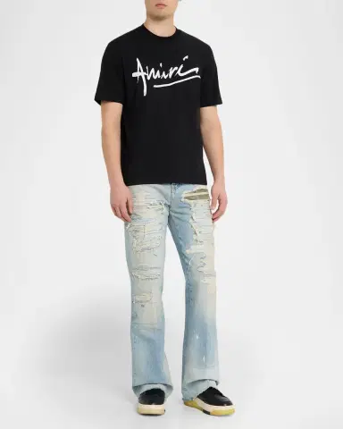 Amiri Men 's Repaired Bootcut Jeans | Thumbnail 2 Amiri Men 's Repaired Bootcut Jeans | Thumbnail 2