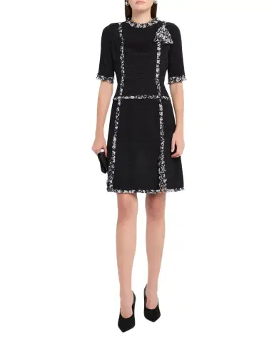 Rickie Freeman for Teri Jon Ruffle-Trim Tweed Dress | Thumbnail 1 Rickie Freeman for Teri Jon Ruffle-Trim Tweed Dress | Thumbnail 1