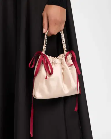 Jimmy Choo Drawstring Mini Top-Handle Bag | Thumbnail 1 Jimmy Choo Drawstring Mini Top-Handle Bag | Thumbnail 1
