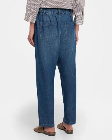 Brunello Cucinelli Super Lightweight Denim Tapered-Leg Ankle Jeans | Thumbnail 2 Brunello Cucinelli Super Lightweight Denim Tapered-Leg Ankle Jeans | Thumbnail 2