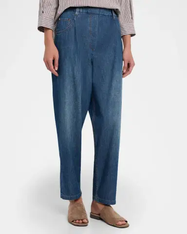 Brunello Cucinelli Super Lightweight Denim Tapered-Leg Ankle Jeans | Thumbnail 3 Brunello Cucinelli Super Lightweight Denim Tapered-Leg Ankle Jeans | Thumbnail 3