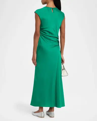 SIMKHAI Burke Draped Sleeveless Satin Dress | Thumbnail 3 SIMKHAI Burke Draped Sleeveless Satin Dress | Thumbnail 3