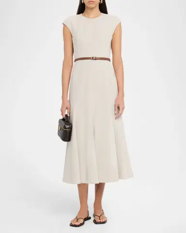 Gabriela Hearst Crowther Cap-Sleeve Corset Midi Dress | Thumbnail 2 Gabriela Hearst Crowther Cap-Sleeve Corset Midi Dress | Thumbnail 2