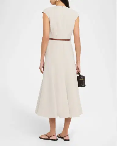 Gabriela Hearst Crowther Cap-Sleeve Corset Midi Dress | Thumbnail 3 Gabriela Hearst Crowther Cap-Sleeve Corset Midi Dress | Thumbnail 3