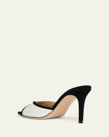 Gianvito Rossi 85mm Shiny Leather and Suede Pointed-Toe Mules Sandals | Thumbnail 2 Gianvito Rossi 85mm Shiny Leather and Suede Pointed-Toe Mules Sandals | Thumbnail 2