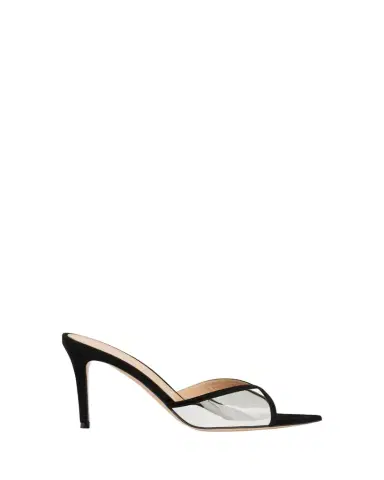 Gianvito Rossi 85mm Shiny Leather and Suede Pointed-Toe Mules Sandals | Thumbnail 1 Gianvito Rossi 85mm Shiny Leather and Suede Pointed-Toe Mules Sandals | Thumbnail 1