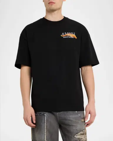 Amiri Men 's Flames Hollywood Cotton T-Shirt | Thumbnail 3 Amiri Men 's Flames Hollywood Cotton T-Shirt | Thumbnail 3