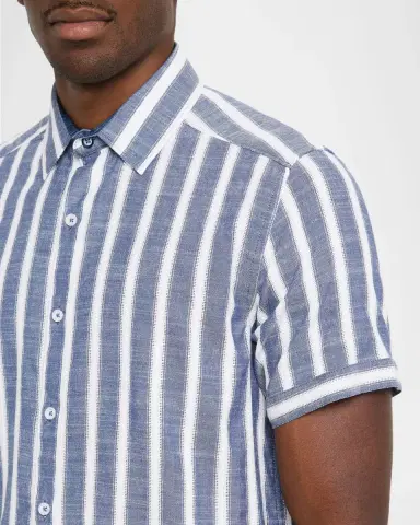 Robert Graham Men's Preston Stripe Short-Sleeve Shirt | Thumbnail 4 Robert Graham Men's Preston Stripe Short-Sleeve Shirt | Thumbnail 4