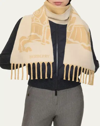 Burberry Reversible EKD Wool Scarf | Thumbnail 4 Burberry Reversible EKD Wool Scarf | Thumbnail 4