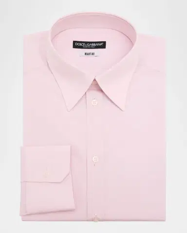 Dolce & Gabbana Men 's Cotton Poplin Martini Fit Solid Dress Shirt | Thumbnail 3 Dolce & Gabbana Men 's Cotton Poplin Martini Fit Solid Dress Shirt | Thumbnail 3