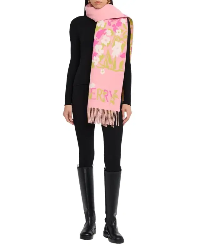 Wide Floral EKD Cashmere Scarf Wide Floral EKD Cashmere Scarf
