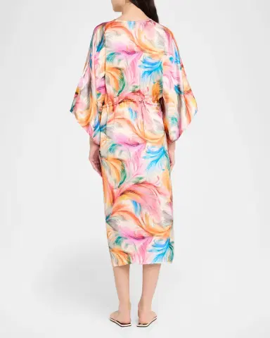 La Blanca Feathered Impressions Maxi Kimono Coverup | Thumbnail 2 La Blanca Feathered Impressions Maxi Kimono Coverup | Thumbnail 2