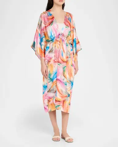 La Blanca Feathered Impressions Maxi Kimono Coverup | Thumbnail 3 La Blanca Feathered Impressions Maxi Kimono Coverup | Thumbnail 3