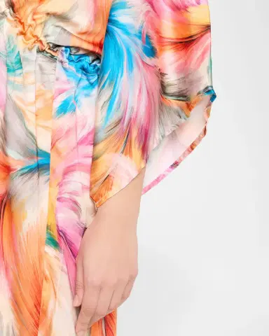 La Blanca Feathered Impressions Maxi Kimono Coverup | Thumbnail 4 La Blanca Feathered Impressions Maxi Kimono Coverup | Thumbnail 4
