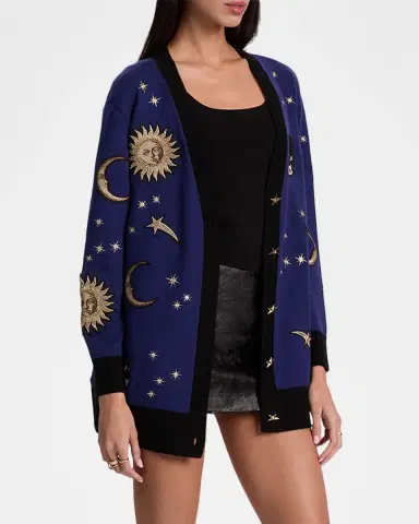 ALICE + OLIVIA Bradford Celestial StaceFace Cardigan | Thumbnail 3 ALICE + OLIVIA Bradford Celestial StaceFace Cardigan | Thumbnail 3