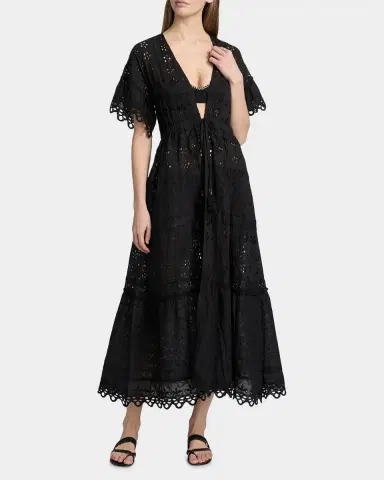 Ramy Brook Janis Eyelet Embroidered Maxi Kaftan Coverup | Thumbnail 2 Ramy Brook Janis Eyelet Embroidered Maxi Kaftan Coverup | Thumbnail 2