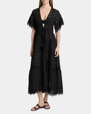 Ramy Brook Janis Eyelet Embroidered Maxi Kaftan Coverup | Thumbnail 3 Ramy Brook Janis Eyelet Embroidered Maxi Kaftan Coverup | Thumbnail 3