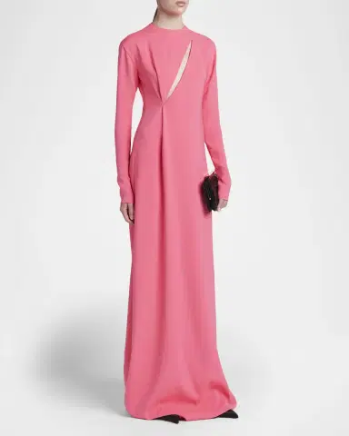 Tom Ford Slash Cutout Long-Sleeve Double Georgette Gown | Thumbnail 3 Tom Ford Slash Cutout Long-Sleeve Double Georgette Gown | Thumbnail 3