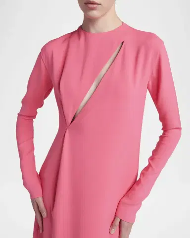 Tom Ford Slash Cutout Long-Sleeve Double Georgette Gown | Thumbnail 4 Tom Ford Slash Cutout Long-Sleeve Double Georgette Gown | Thumbnail 4
