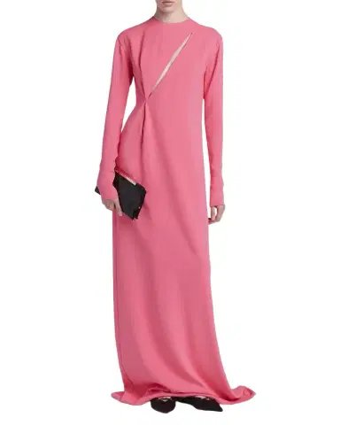 Tom Ford Slash Cutout Long-Sleeve Double Georgette Gown | Thumbnail 1 Tom Ford Slash Cutout Long-Sleeve Double Georgette Gown | Thumbnail 1
