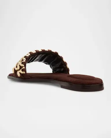 SIMKHAI Faye Beaded Suede Flat Sandals | Thumbnail 3 SIMKHAI Faye Beaded Suede Flat Sandals | Thumbnail 3