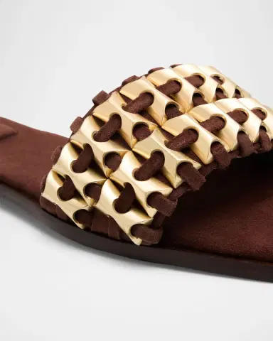 SIMKHAI Faye Beaded Suede Flat Sandals | Thumbnail 4 SIMKHAI Faye Beaded Suede Flat Sandals | Thumbnail 4