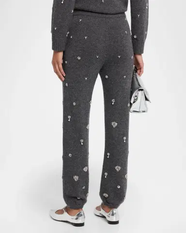 SIMKHAI Kandace Embellished Wool-Cashmere Pants | Thumbnail 2 SIMKHAI Kandace Embellished Wool-Cashmere Pants | Thumbnail 2