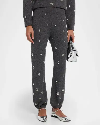 SIMKHAI Kandace Embellished Wool-Cashmere Pants | Thumbnail 3 SIMKHAI Kandace Embellished Wool-Cashmere Pants | Thumbnail 3