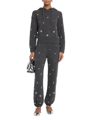 SIMKHAI Kandace Embellished Wool-Cashmere Pants | Thumbnail 1 SIMKHAI Kandace Embellished Wool-Cashmere Pants | Thumbnail 1