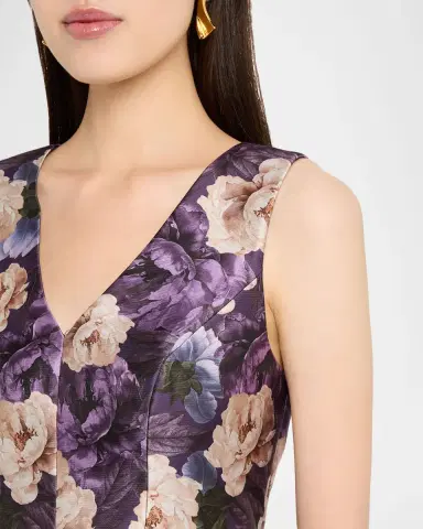 Sachin & Babi Adellyn Floral-Print Mikado Column Gown | Thumbnail 4 Sachin & Babi Adellyn Floral-Print Mikado Column Gown | Thumbnail 4