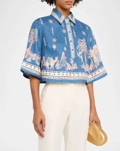 ALÉMAIS x LRNCE Acacia Cropped Linen Shirt | Thumbnail 4 ALÉMAIS x LRNCE Acacia Cropped Linen Shirt | Thumbnail 4