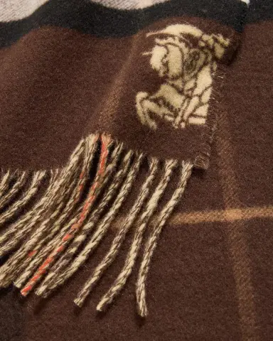 Burberry Men's Contrast Check Double-Faced Cashmere Scarf | Thumbnail 3 Burberry Men's Contrast Check Double-Faced Cashmere Scarf | Thumbnail 3