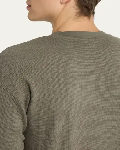FRAME Men's Cotton Waffle Textured Long-Sleeve T-Shirt | Thumbnail 5 FRAME Men's Cotton Waffle Textured Long-Sleeve T-Shirt | Thumbnail 5