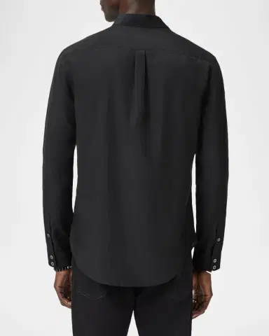 JOHN VARVATOS Men's Lex ilk and Wool Rhinestone-Embellished Button-Down Shirt | Thumbnail 2 JOHN VARVATOS Men's Lex ilk and Wool Rhinestone-Embellished Button-Down Shirt | Thumbnail 2
